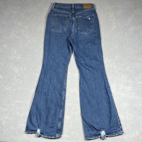 Levi's Premium Jeans 70's High Rise Flare Leg Women’s 29 x 32 Medium Blue Wash - Picture 8 of 15